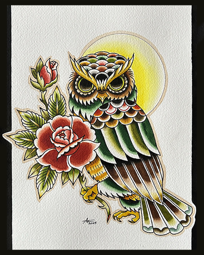 Painting of an owl